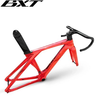 BXT Full Carbon Hidden Cable Racing Disc Brake Road Bike Frame  Di2 With Handlebar Mechanical BSA T47 Cyclocross Bicycle Frame rennrad rahmen