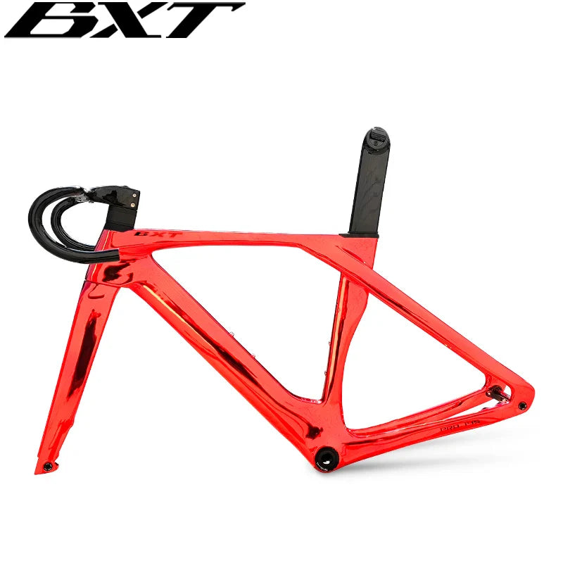 BXT Full Carbon Hidden Cable Racing Disc Brake Road Bike Frame  Di2 With Handlebar Mechanical BSA T47 Cyclocross Bicycle Frame rennrad rahmen