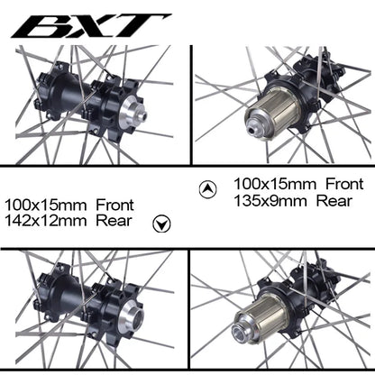 BXT Aluminum Alloy Wheel Mountain Bike Wheelsets 4 Bearing Hub MTB 28Holes