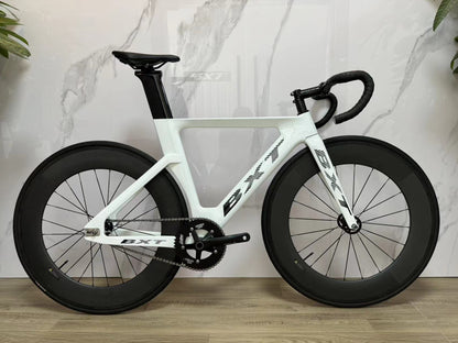 BXT Hot Selling Products Carbon Fiber Fixed Gear Track Frame Indoor Racing Complete Bike Without Brakes