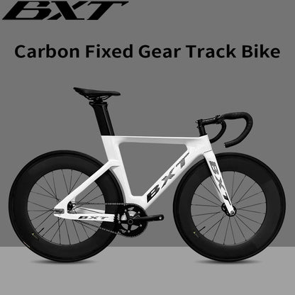 BXT Hot Selling Products Carbon Fiber Fixed Gear Track Frame Indoor Racing Complete Bike Without Brakes