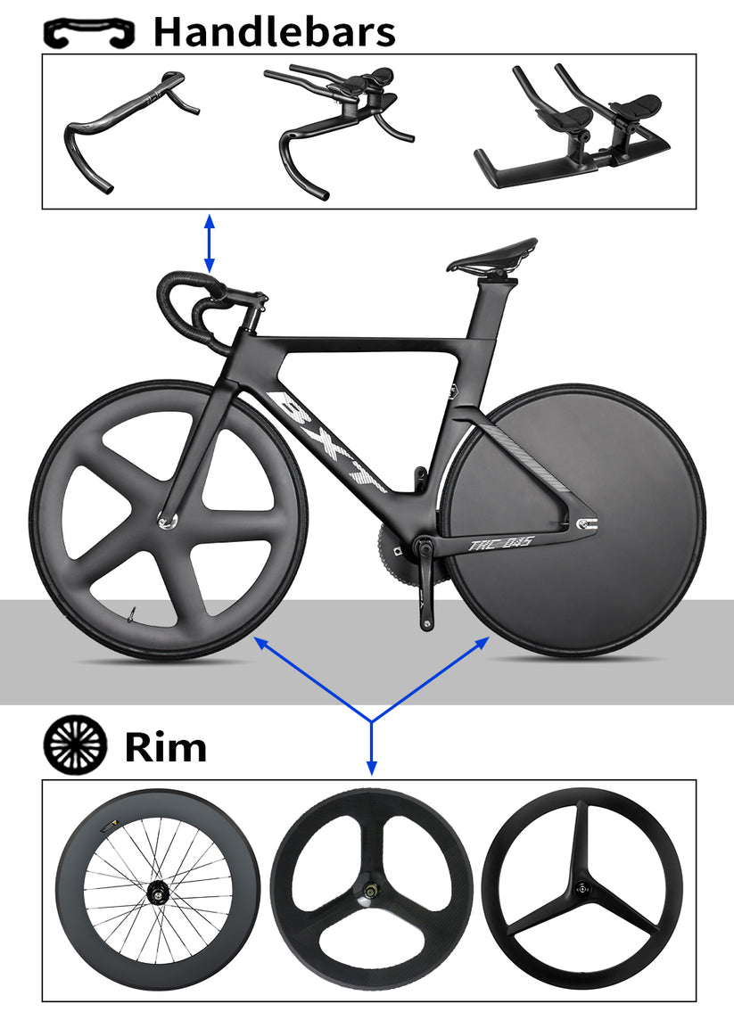 BXT 045 Carbon Track Frame Carbon Fiber Fixed Gear Bike Frame 49cm-60c ...