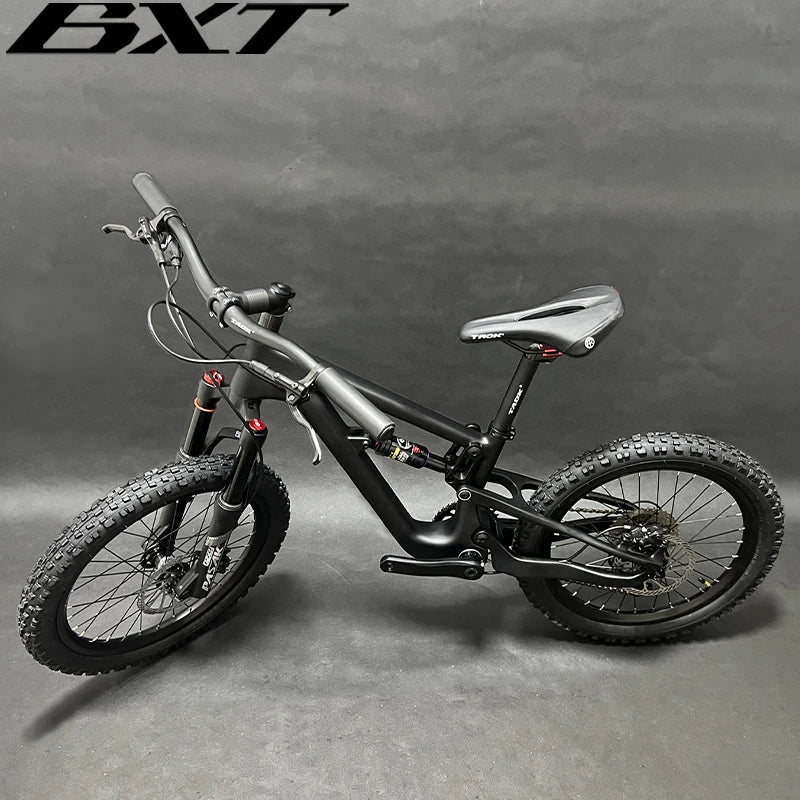 BXT 20er Full Suspension Carbon Mountain Bike Travel 80mm Carbon Full Suspension MTB 20er Height 125-145cm Carbon MTB Child Bicycle