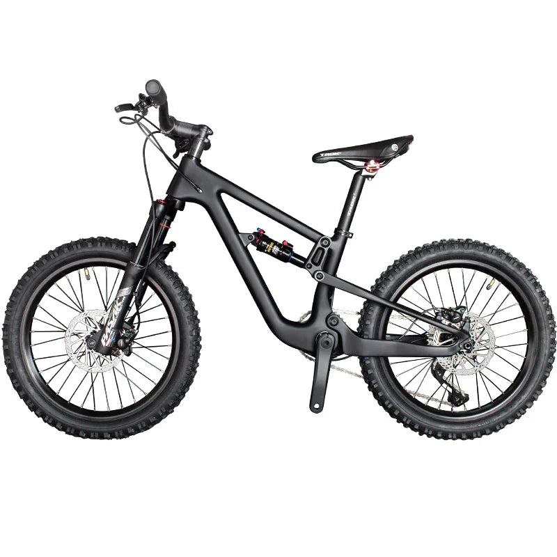 BXT 20er Full Suspension Carbon Mountain Bike Travel 80mm Carbon Full Suspension MTB 20er Height 125-145cm Carbon MTB Child Bicycle