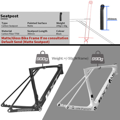 BXT Carbon Road Bike Frame T1000 Carbon Fibre Road Frameset Flat-Mounted Disc Road Frame fit Mechanical& Di2