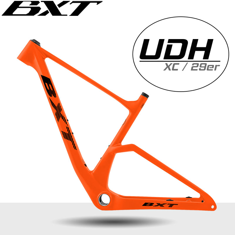 BXT 2025 New Full Carbon Mountain Bike Frame UDH Hanger 12x148mm Boost Full Internal Routing 29er MTB Carbon Frame Screw-in T47 UDH hanger