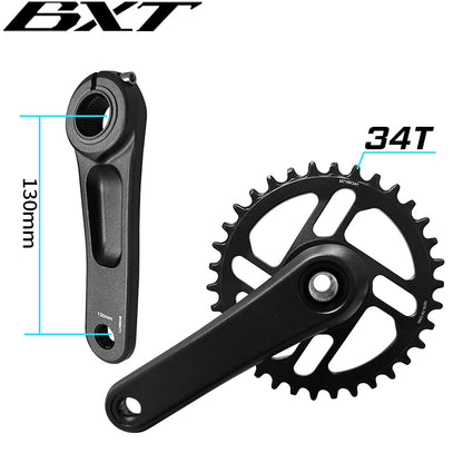 BXT Children Bicycle Crankset 130mm/150mm Aluminum Alloy Crank MTB Kid Crankset 30-34T Chainring for Shimano SRAM