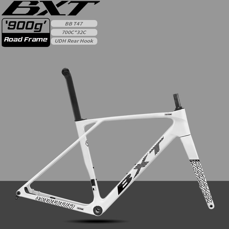 BXT Carbon Road Bike Frame T1000 Carbon Fibre Road Frameset Flat-Mounted Disc Road Frame fit Mechanical& Di2