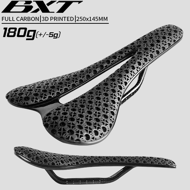 BXT 3D Printed Bike Saddle Ultralight Carbon Fiber Hollow Comfortable Breathable MTB Gravel Road Bicycle Cycling Seating Parts