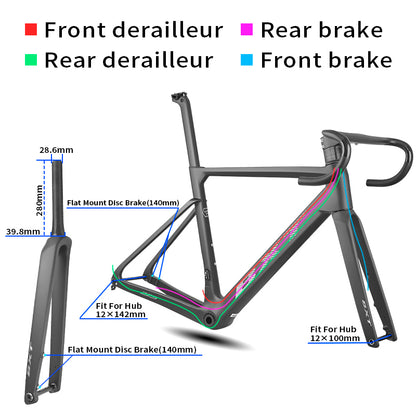 BXT 2026 New Road Bike Frame Carbon XXXS/XXS/XS/S/M/L/XL T47 Disc Brake Ultra Light Weight Seatpost Cycling Parts Bicycle Frameset