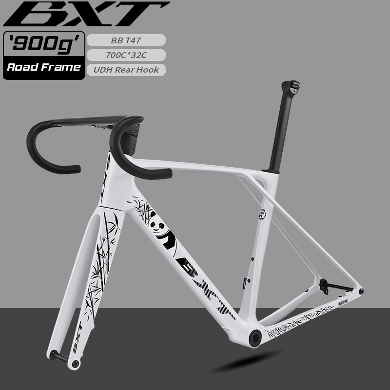 BXT 2026 New Ultralight 900g T1000 Carbon Road Bike Frameset with Disc Brakes, Flat-Mounted Disc Brake, T47, 700x32C BXT Road Bike Frame