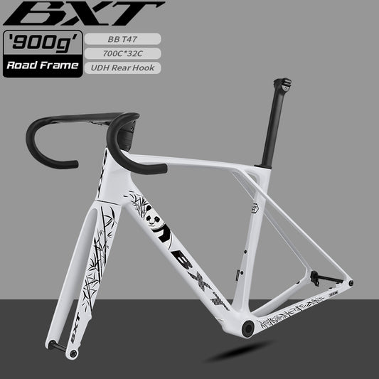BXT 2026 New Ultralight 900g T1000 Carbon Road Bike Frameset with Disc Brakes, Flat-Mounted Disc Brake, T47, 700x32C BXT Road Bike Frame