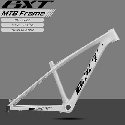 BXT 26er Full Carbon Mountain Bike Frame 14inch Disc Brake Carbon Fiber MTB Frame 3K Weave 26inch Mountain Bicycle Carbon Frame 26er