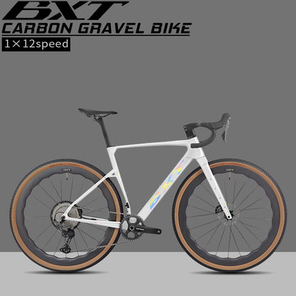 BXT New 055 Gravel Bike Full Carbon Shimano GRX820 1*12 Speed Gearset Bicycle 700*45C  All-Terrain Off-Road Bike