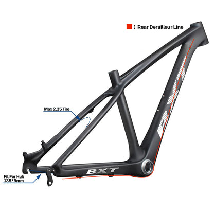 BXT 26er Full Carbon Mountain Bike Frame 14inch Disc Brake Carbon Fiber MTB Frame 3K Weave 26inch Mountain Bicycle Carbon Frame 26er
