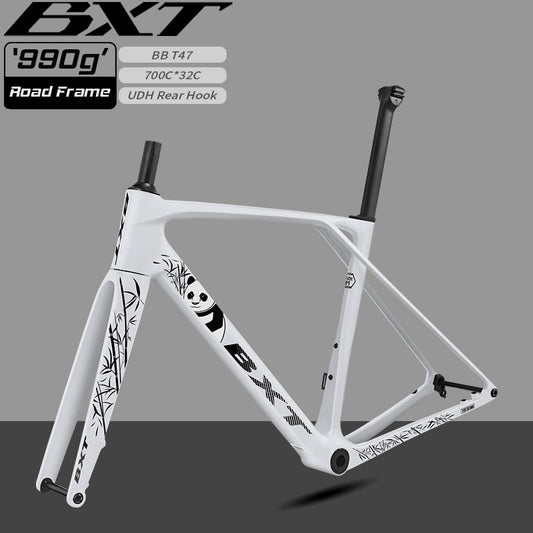 BXT 2025 New T1000 Carbon Road Bike Frame Carbon Fibre Road Frame Flat-Mounted Disc Brake Frame fit Mechanical& Di2