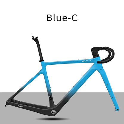 Rama szutrowa BXT-135 Carbon Gravel UDH Flat Mount z hamulcami tarczowymi 700C*47C, w pełni ukryte prowadzenie linek, kierownica Gravel 12° Flare, zestaw ramowy roweru szutrowego szosowego