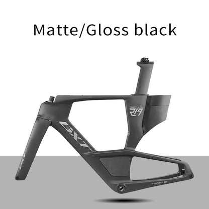 BXT 2026 New Carbon Fiber Triathlon Bike Frame Set with TT Handlebars, TT Track Aerial Handlebars, and Bicyele Disc Brakes.