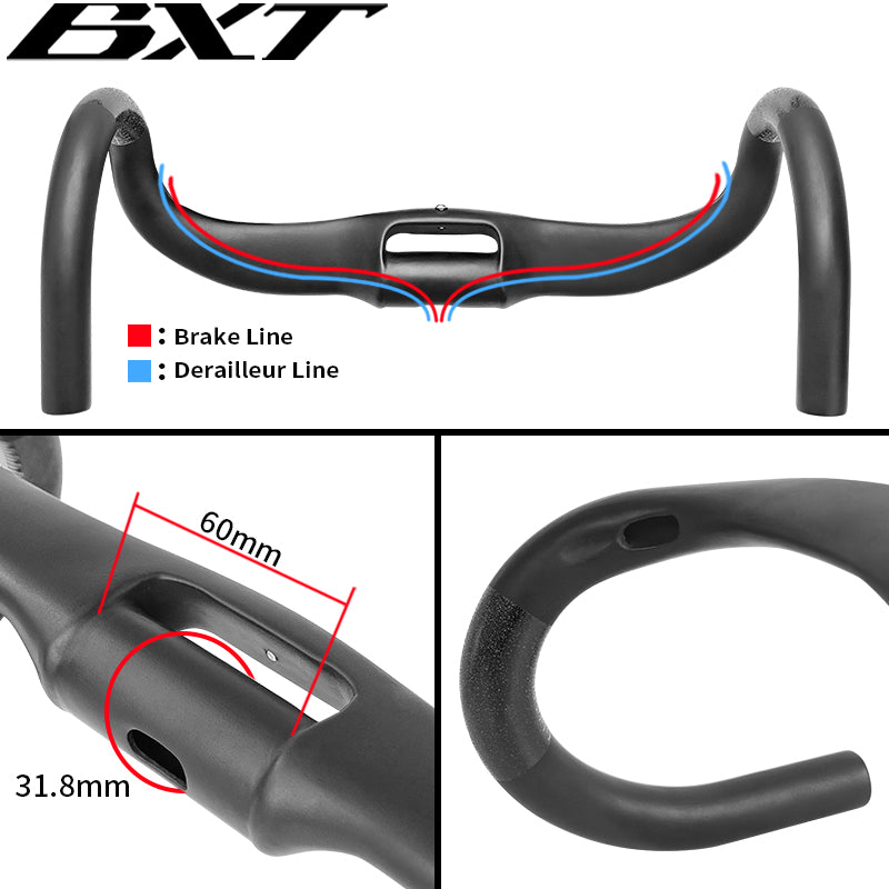 BXT Carbon Fiber Small size Inside Road Handlebar Track Cycling Handle Sprint Match Bicycle Handlebar TT Bike Handlebar Fixed Flared/Swing-Out Gravel Handlebars