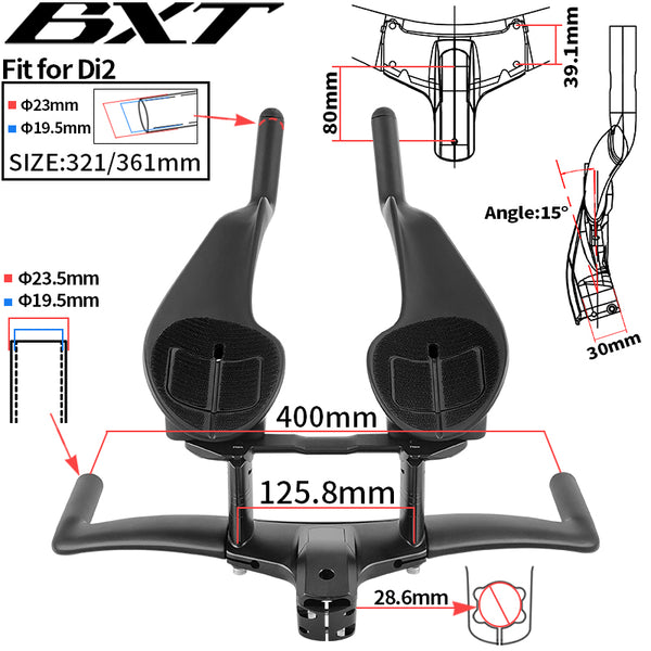 rennrad lenker triathlon BXT TT Aero Lenker Integriert Carbon Für TT Bike Zeit – BXT official store 2004-2007 STI South Denver - Cash Colore:black - peach