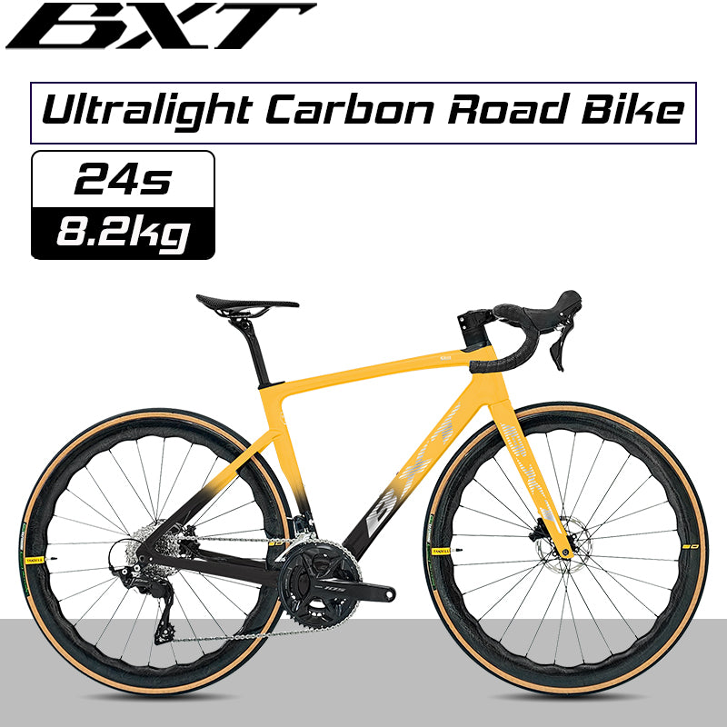 BXT NEW Full Carbon Road Bike Lightweight 8.2kg Carbon Wheels Hydraulic Disc Brake Racing Cycling R7120 Kit