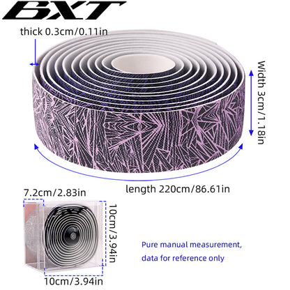 BXT 2025 New Road Bike Bar Tape Ice Crack Gradient Color Handlebar Tapes EVA/PU Soft Anti-Vibration Wrap Tape Durable Bar Bartape