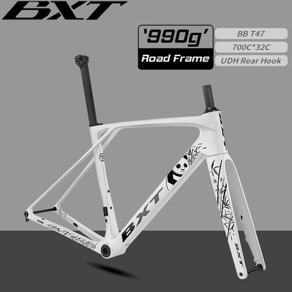 BXT Carbon Road Bike Frame T1000 Carbon Fibre Road Frameset Flat-Mounted Disc Road Frame fit Mechanical& Di2