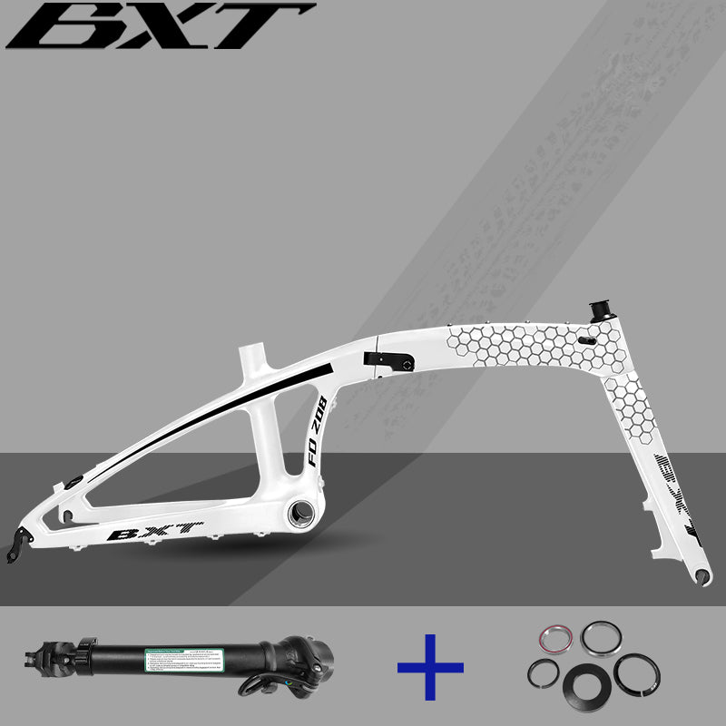 BXT Carbon Fiber Folding Bike Frame, Folding Bicycle Frame, Disc Brake, QR135x9mm, BSA, 20in, T1000