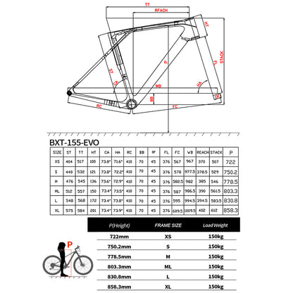 BXT New Model-155 Road Bike, Carbon Fiber Frame Fork Handlebar use Shimano 105 R7120 24Speed Shift Kit Bicycle Adult Racing Bike