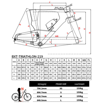 BXT -TT-219 New Carbon Time Trial/Triathlon Bike Carbon Fiber Bikes Road Bike LTWOO ERX 24 Speeds TT Bicycle