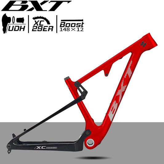 BXT Carbon Fibre T700+T800 29er Full Suspension Mountain Bike Frame, Boost 148x12mm,  100mm Travel, 2025 New Model