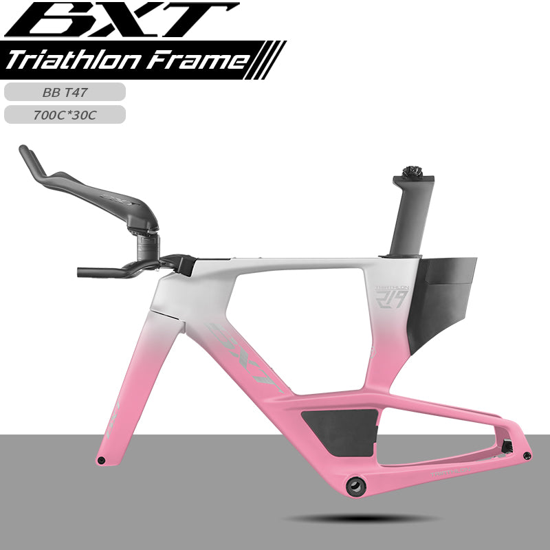 BXT 2026 Carbon T1000 BXT Disc Brake Carbon TT Bike Frame Time Trial Racing Bike Frameset with TT Handlebar Storage Case Triathlon Bicycle Frame