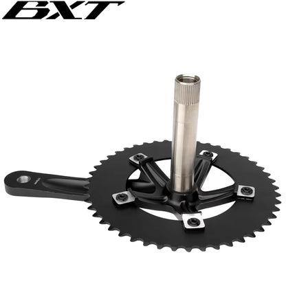 BXT Bicycle Crankset 170mm 48T/51T/56T Aluminum Alloy Bike Cranks Gear Crank BCD144mm Single Speed Fix Gear Bicycle TRACK BIKE Chainwheel