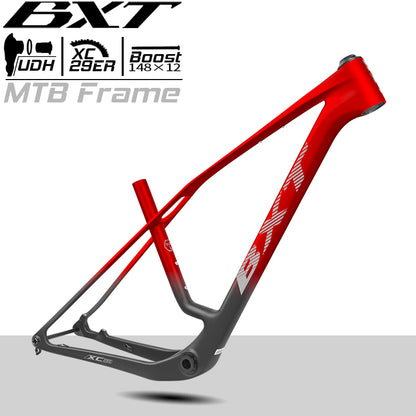 BXT 2026 New 29er Boost Carbon MTB Frame UDH Hanger Full Integrated Cable Hardtail Mountain Bike Frameset T47 24mm/29mm