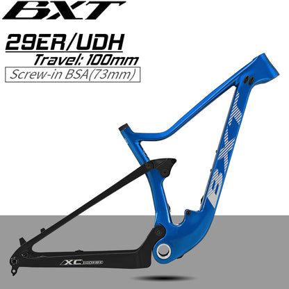 BXT 2025 UDH Hanger Carbon Full Suspension MTB Frame,  UDH Hanger，29er Travel, 100mm, Mountain Bicycle,Boost 148*12mm