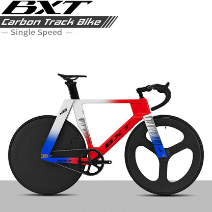 BXT-TRC-195 Carbon Track Bike Fixed Gear Carbon Fiber Track Bicycle No Brake Indoor Racing Complete Bike Professional Track Cycling Bike