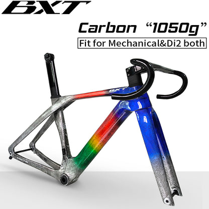 BXT rennrad rahmen Disc Brake Road Bike Frame Carbon Bicycle Frame BSA T47  BSA T47 Di2 Chameleon Color Frame