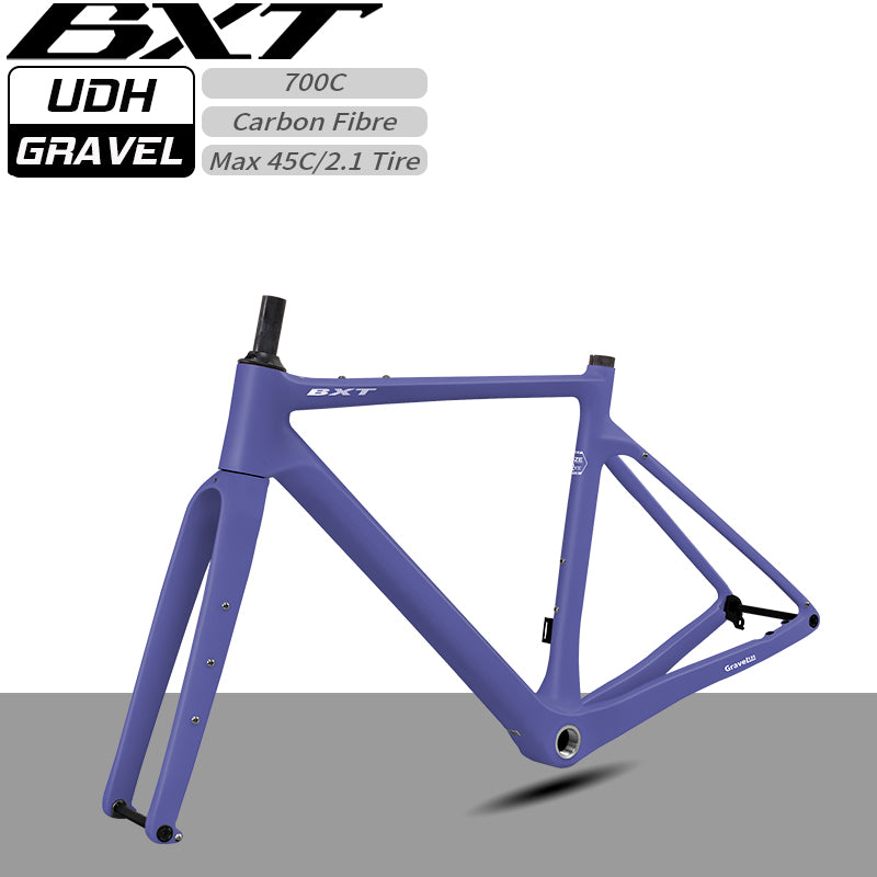 BXT Carbon Gravel Bike Frame UDH Internal Cable Fully Hidden Cable Gravel Bicycle Frameset Road Bike Disc Brake