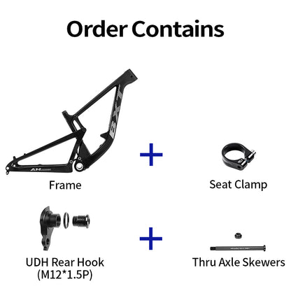 BXT Newset Travel 150mm UHD Rear hanger Carbon Suspension Frames All Mountain Full Carbon VPP MTB Frame  29er Boost 148x12mm