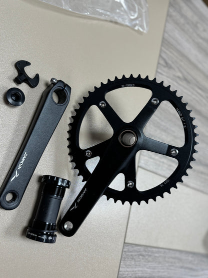 BXT Bicycle Crankset 170mm 48T/51T/56T Aluminum Alloy Bike Cranks Gear Crank BCD144mm Single Speed Fix Gear Bicycle TRACK BIKE Chainwheel