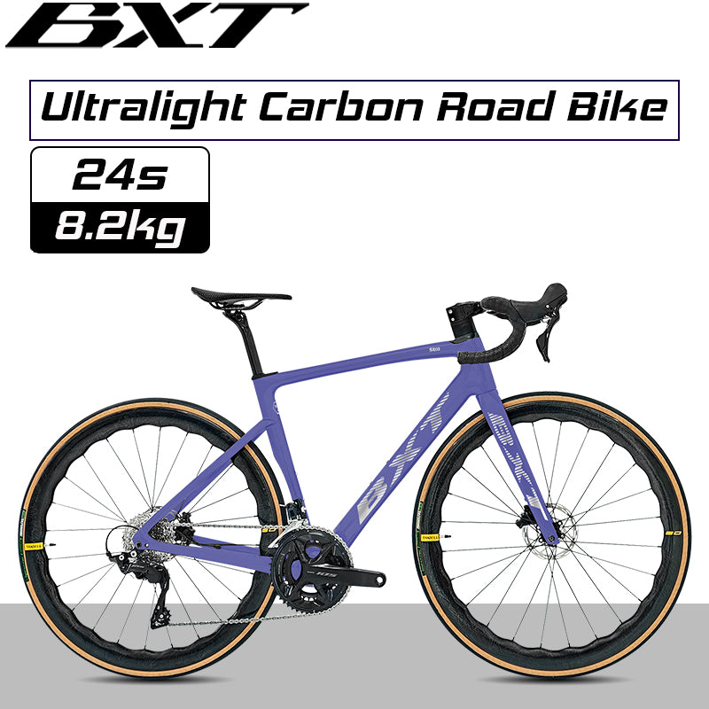 BXT NEW Full Carbon Road Bike Lightweight 8.2kg Carbon Wheels Hydraulic Disc Brake Racing Cycling R7120 Kit