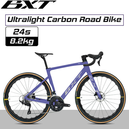 BXT NEW Full Carbon Road Bike Lightweight 8.2kg Carbon Wheels Hydraulic Disc Brake Racing Cycling R7120 Kit