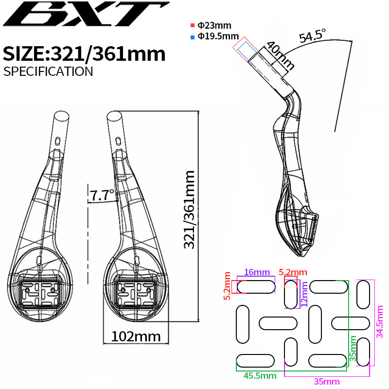 BXT Triathlon TT Handlebar Aero Handlebar Integrated Carbon For TT Bike Time Trial Handlebar TT Bar