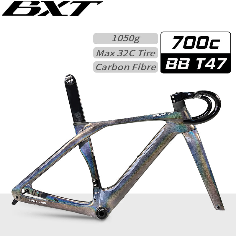 BXT rennrad rahmen Disc Brake Road Bike Frame Carbon Bicycle Frame BSA T47  BSA T47 Di2 Chameleon Color Frame