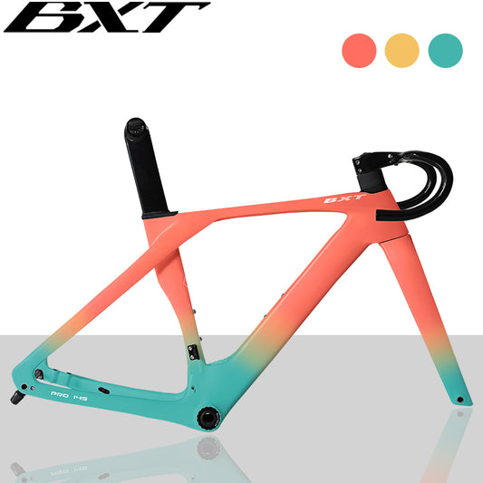 BXT-Fully Hidden Carbon Disc Brake Road Bike Frame, Bicycle Bottom Bracket, BSA T47 Cyclocross Frameset, Max 700 x 32C