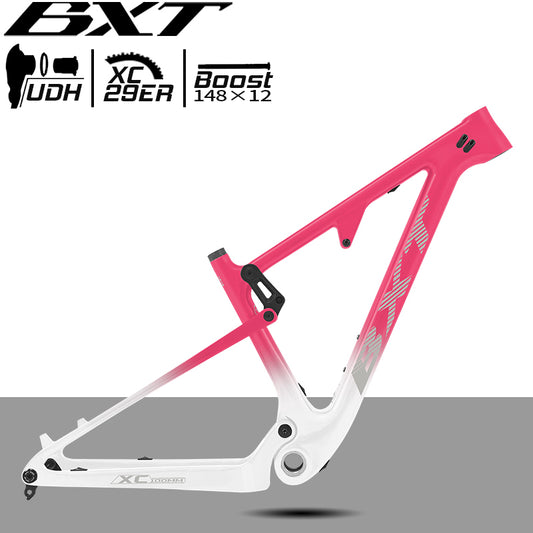 BXT-MTB-077(UDH) 29er Carbon Full Suspension MTB Frame, Carbon Fibre T700+T800, Boost 148x12mm, 100mm Travel, 165mm Rear Shock, 2025 Lightweight Mountain Bike Frame