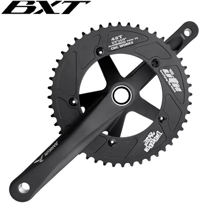 BXT Bicycle Crankset 170mm 48T/51T/56T Aluminum Alloy Bike Cranks Gear Crank BCD144mm Single Speed Fix Gear Bicycle TRACK BIKE Chainwheel