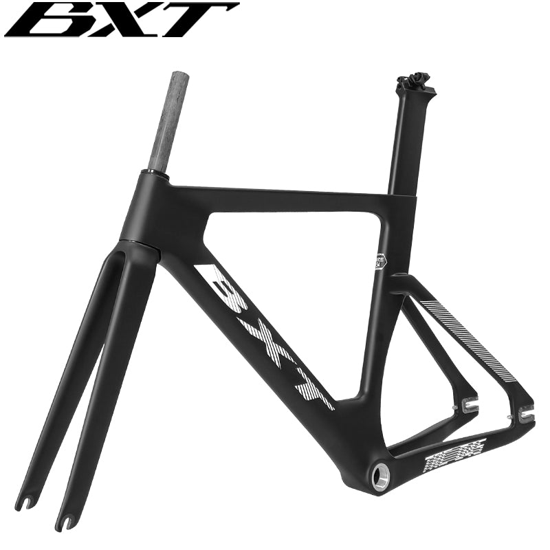 BXT 045 Carbon Track Frame Carbon Fiber Fixed Gear Bike Frame 49cm-60cm size Stiff Frame Fork Road Track 700c Aero Bicycle Frameset Track Frame