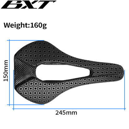 BXT New 3D Printed Carbon Bike Saddle For MTB Road Bike Cycling Seat Bicycle Ultralight Saddle Full Carbon Cushion Cycling Parts