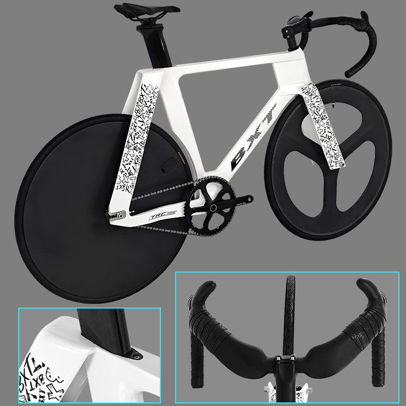 BXT -TRC-195 Carbon Fiber Fixed Gear Bike, Single Speed Track Fixie Bicycle Carbon Frameset Carbon Fork and Seatpost Track Bicycle Track carbon fiber wheels